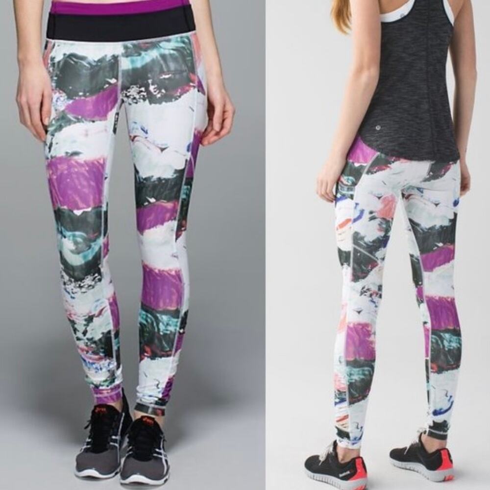 Lululemon Speed Legging Athletic Tight III in Pigment Wave‎ Print Size 8